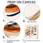 «Burnt Orange Waves Abstract I» - Décoration murale moderne jaune 2 pièces-600172718-600172719-600172716