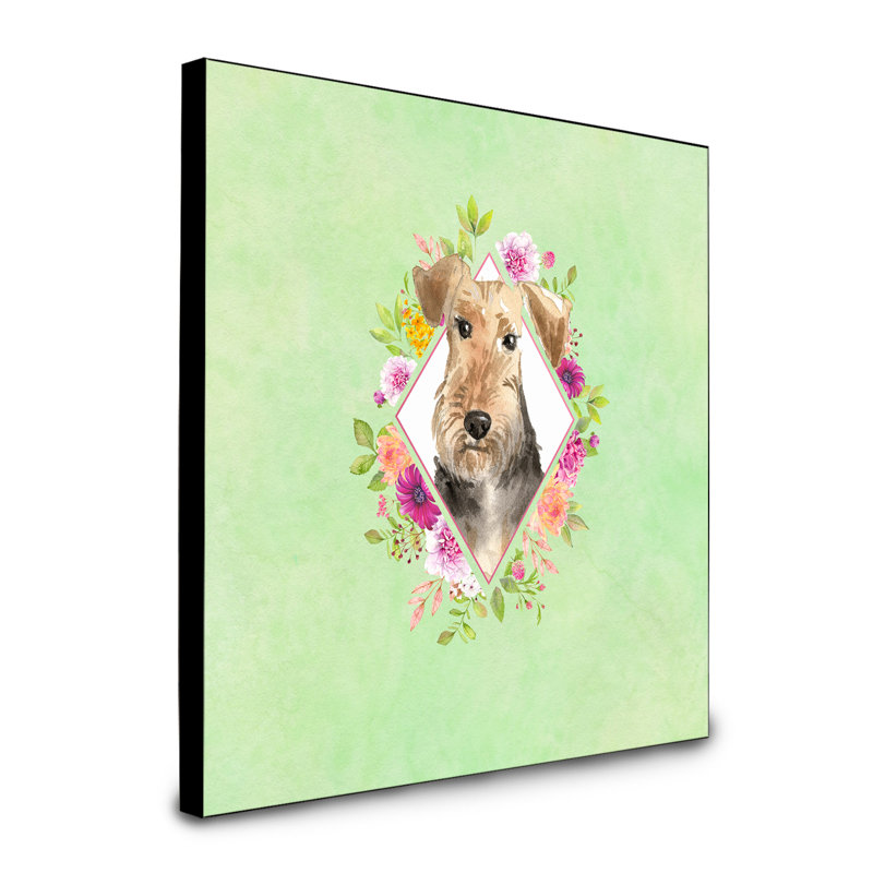 Panneau mural Dollman Flowers, Vert, Terrier brun