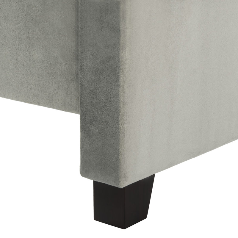 Upholstered Standard Bed, Queen, Gray/Silver