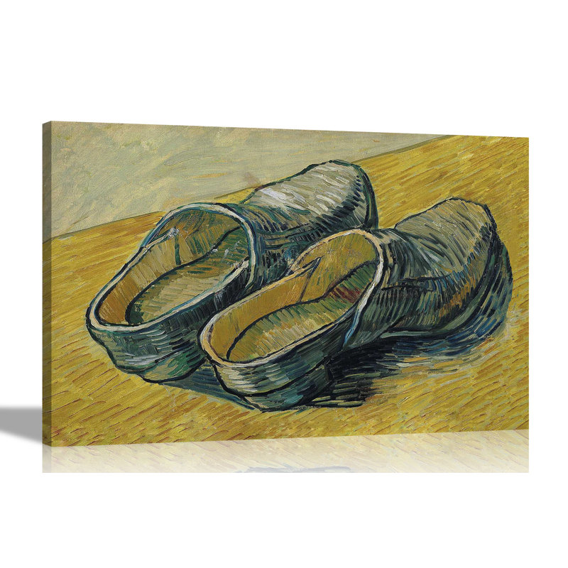 A Pair Of Leather Clogs by Vincent Van Gogh - Wrapped Canvas Painting, 60cm H x 86cm W x 18cm D