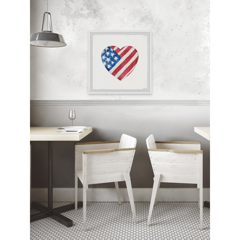Impression encadrée « Heart Shape flag », H 12 po x l 12 po x P 1,5 po