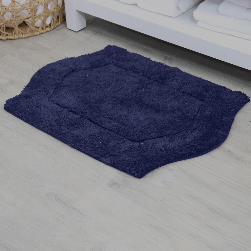 Tapis pour salle de bain Morissette, L 17 po x L 24 po, Marine