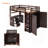 Twin Size Loft Bed With Drawers,Desk,And Wardrobe-Espresso-1092697841-1092697842