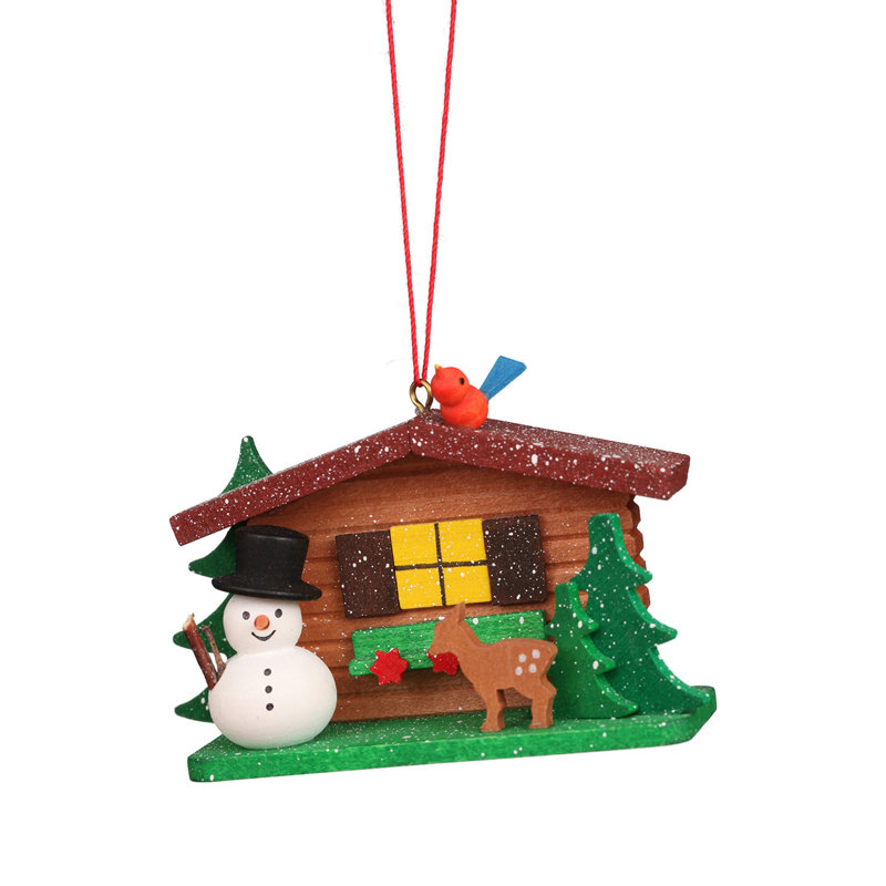 2'' Handmade Wood Hanging Figurine Ornament