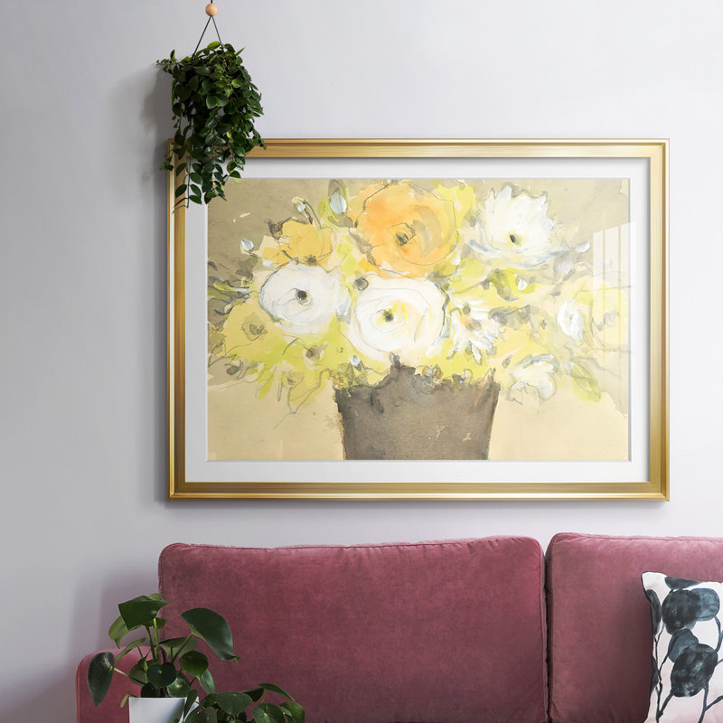 " Table Bouquet I ", Gold, 30" H x 44" W x 1.5" D