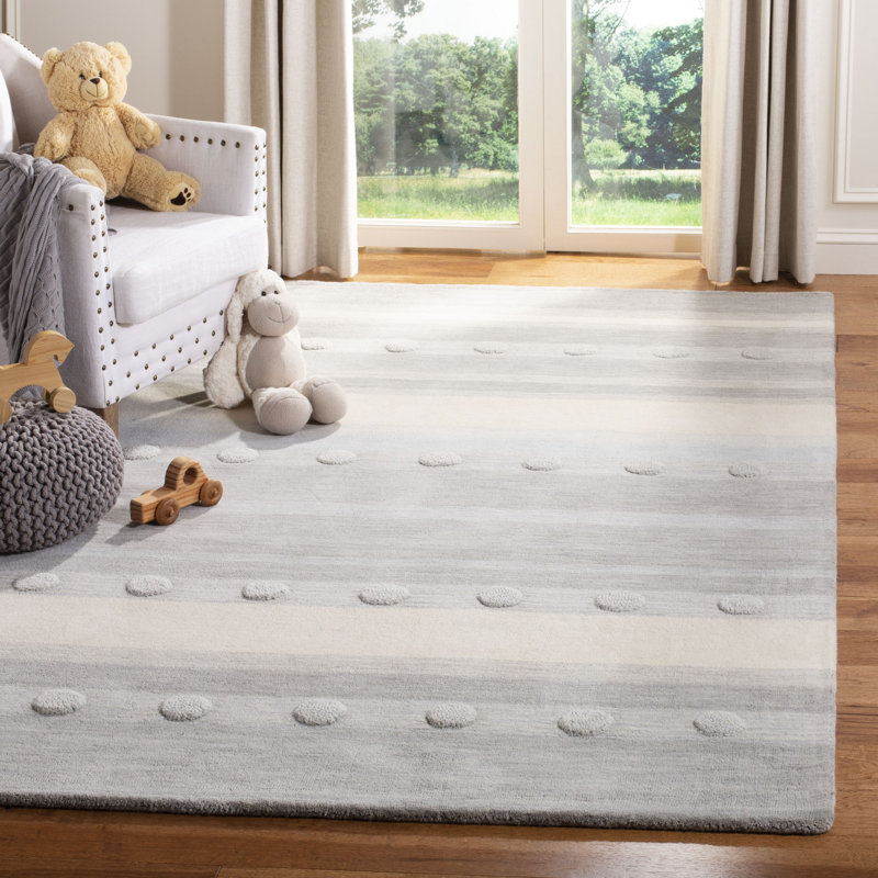 Gosselin Kids Hand Loomed Wool Rug, Rectangle 4' x 6'