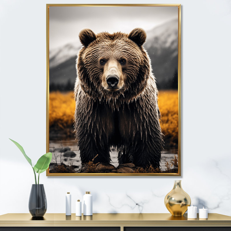«Bear Mighty Bear I», reproductions d'art mural FL66701, Or, H 32 po x l 24 po x P 1 po