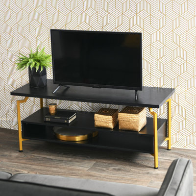 Crown Oak TV Console with Iron Base