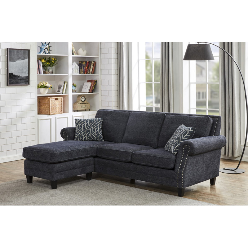 Upholstered L-Shaped Sectional Reversible