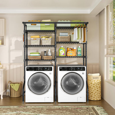 Medium Over Washer and Dryer Storage Shelves, 6 Tiers Laundry Room Standing Shelf