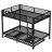 Metal Bunk Bed with Trundle, Black-114313893