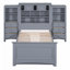 Lit plateforme en bois avec armoire verticale tout-en-un et 4 tiroirs de chaque côté-1941981513