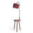 Elysian Walnut / Claret Red Drum Shade Floor Lamp With Shelf