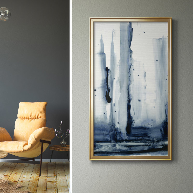 Forêt arctique I - Peinture sur toile encadrée, H 22,5 po x l 42,5 po x P 1,5 po, Doré