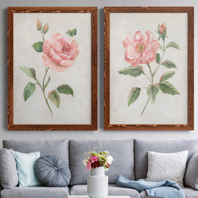 Grandiflora I - Ensemble de 2 peintures sur toile encadrées