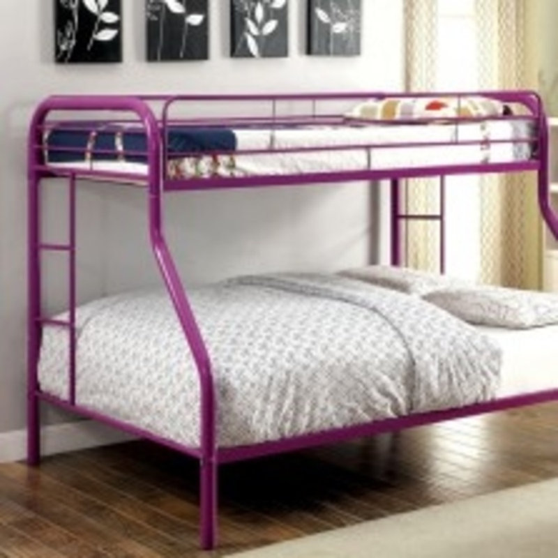 Lit simple au-dessus d'un lit double Clapp, Mauve