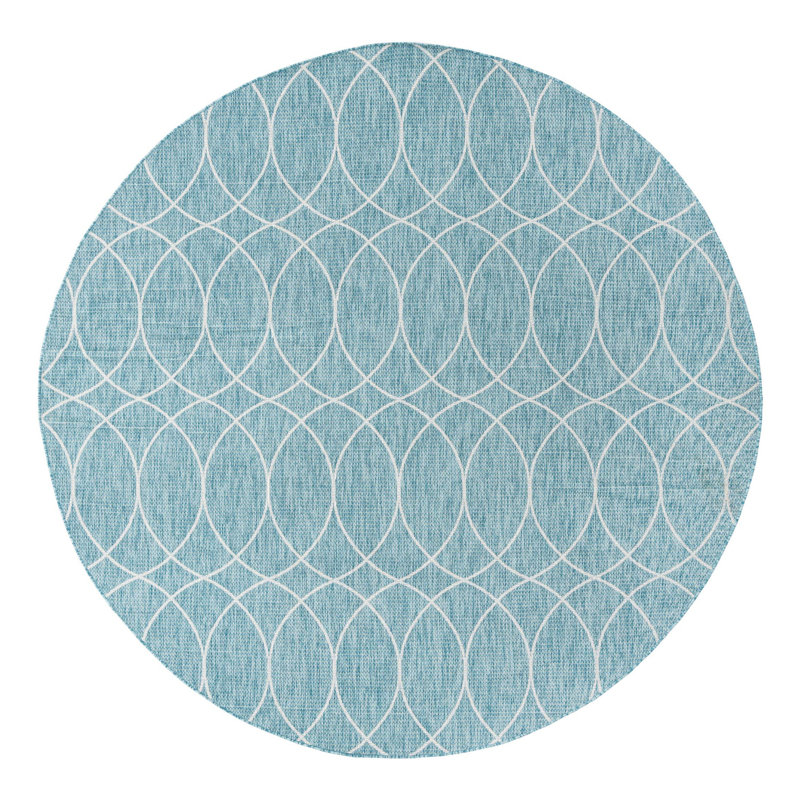 Tapis d'extérieur à treillis léger Aqua_Unique, Rond 10 pi
