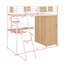 Lit mezzanine simple avec bureau en L et garde-robe-989959383