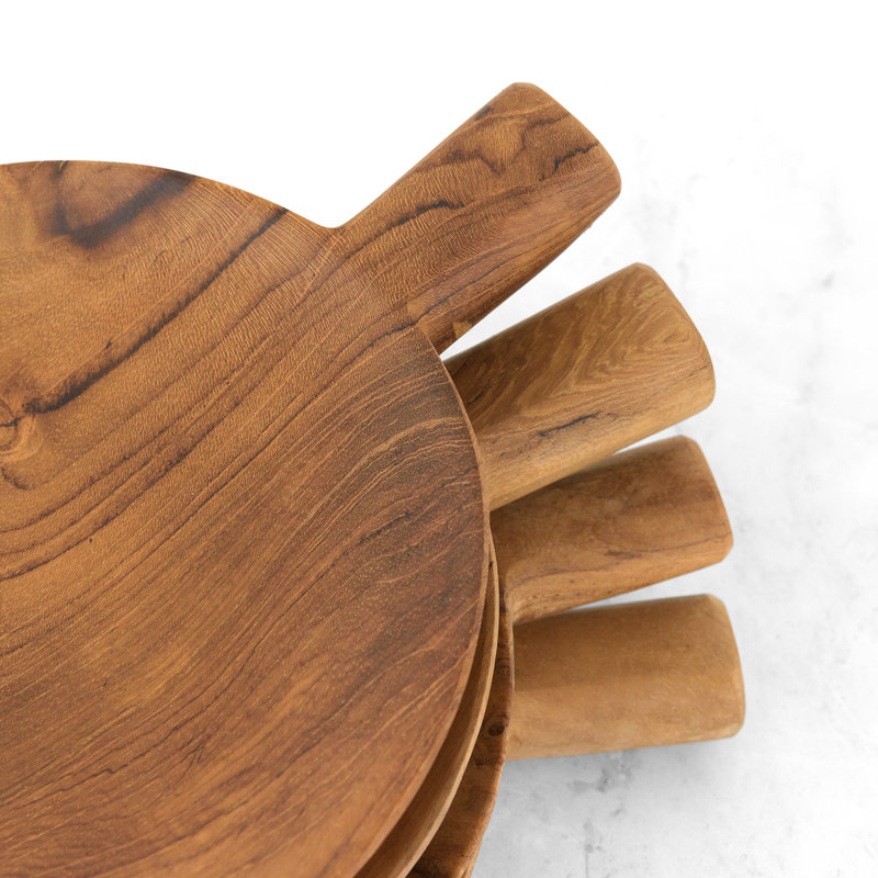 Loon Peak® Bucher Teak Tray, 1" H x 7" W x 5" D