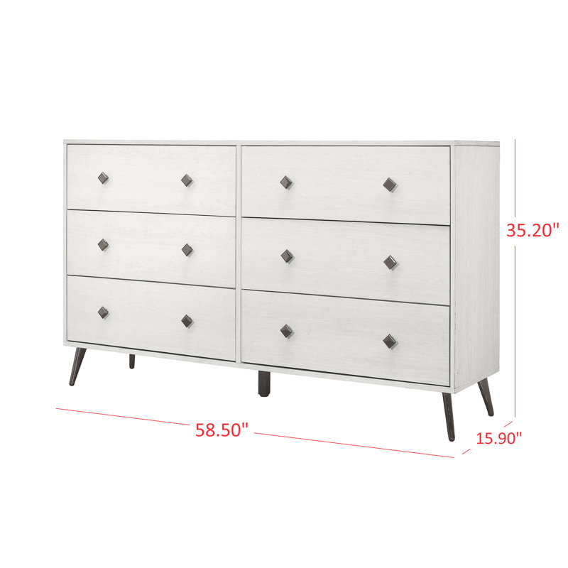 Lattice 58.5'' W 6 - Drawer Dresser