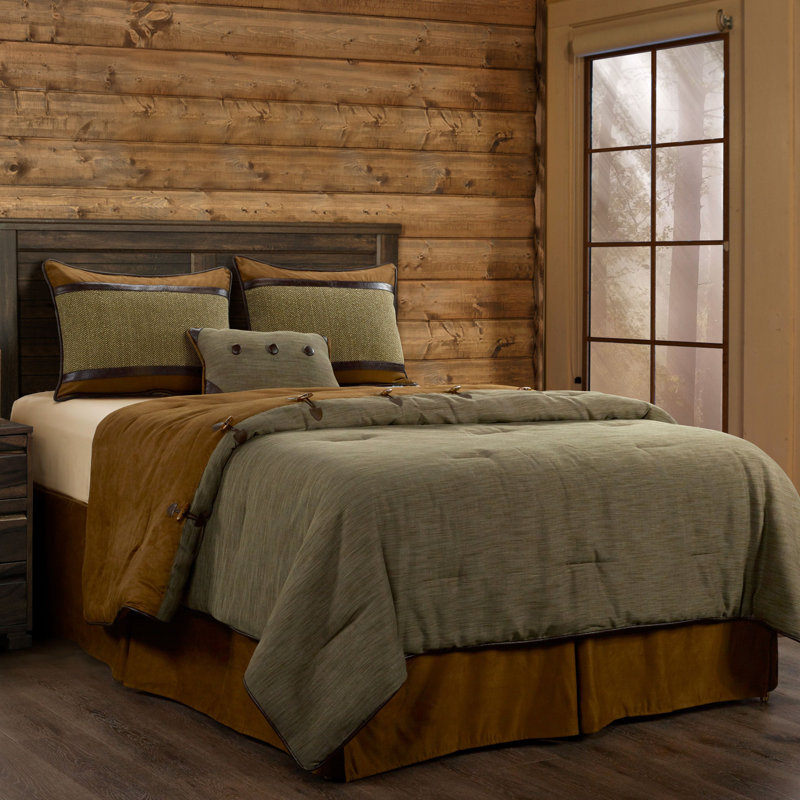 Highland Lodge Twin Brown Cotton Reversible Bedspread Set