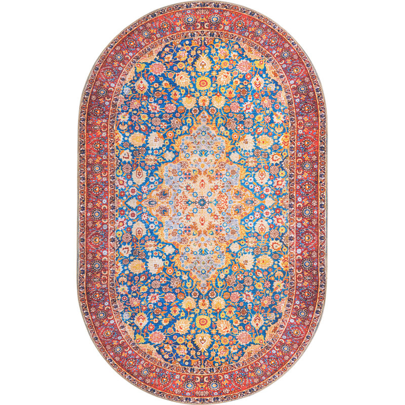 Utin Chenille Oriental Indoor Rug, Oval 5' x 8'