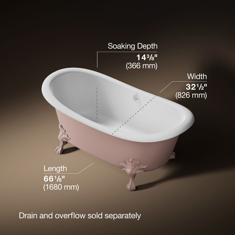 Artifacts 66-1/8 In. X 32-1/2 In. Freestanding Bath, 150th Peach Blow