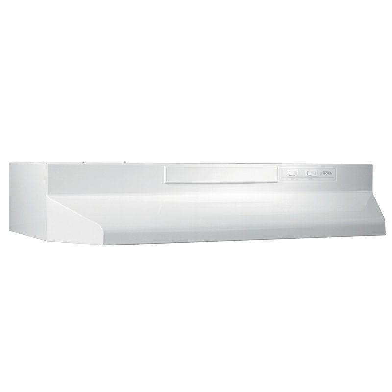 Broan NuTone 24" Steel 190 CFM Convertible Under Cabinet Range Hood with Mesh Filter, White