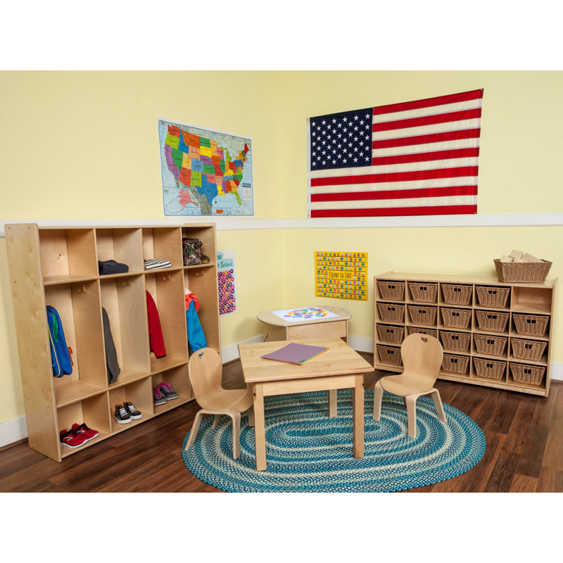 Natural Environments 20 Compartment Cubby with Bins, Natural, Yes, Chocolate