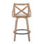 Tabouret de comptoir à hauteur fixe de 26 po avec pieds en bois courbé et repose-pieds rond Dannie-90141463-132717558-90141464