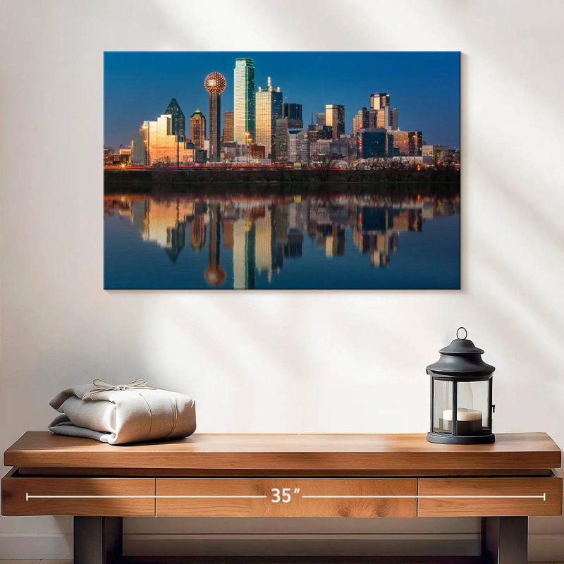 Dallas City Reflection, H 16 po x l 24 po