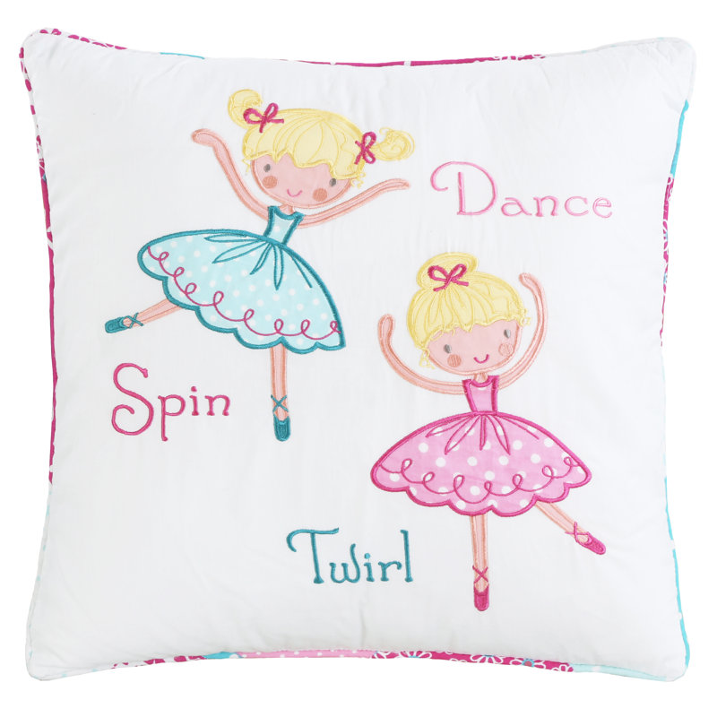  Ballet Dancing Girl Cotton Throw Pillow