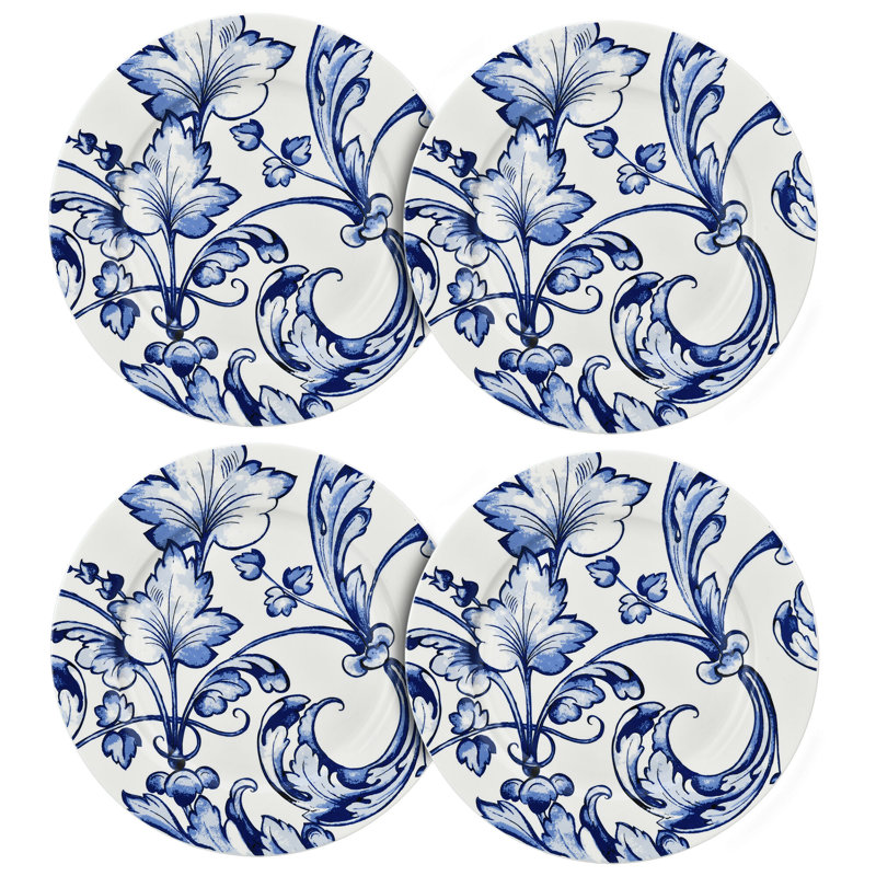 Assiette plate en porcelaine 10,5 po Darryl, ensemble de 4