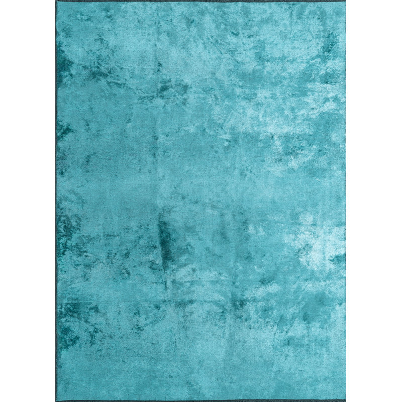 Rapture Abstract Turquoise Area Rug, Rectangle 7'10" x 11'2"
