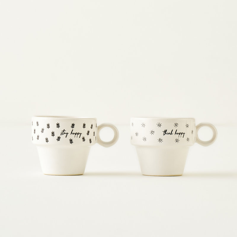 Tasse à espresso en céramique simple (ensemble de 2)