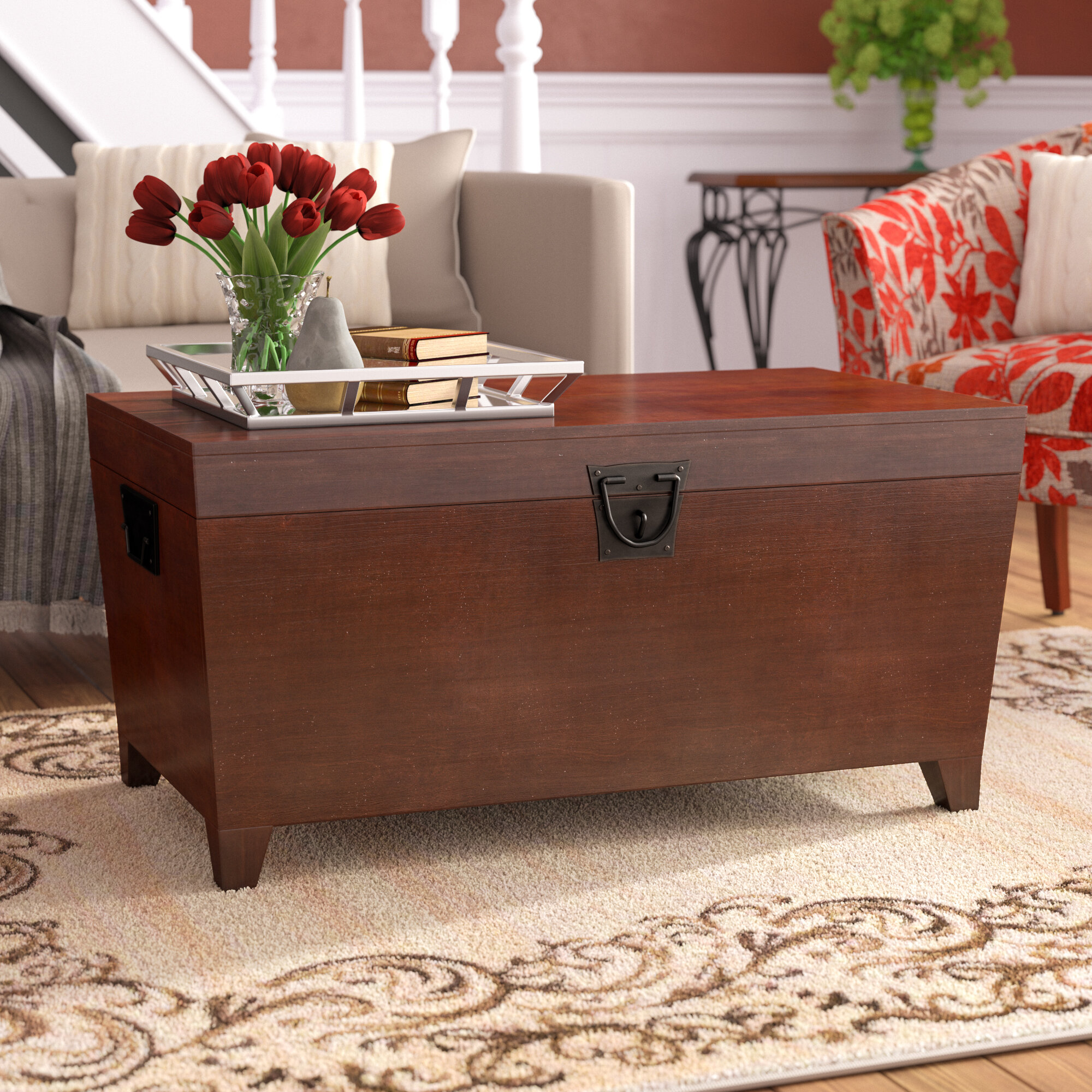 Eoghan Lift Top Frame Coffee Table with Storage Millwood Pines Color: Espresso