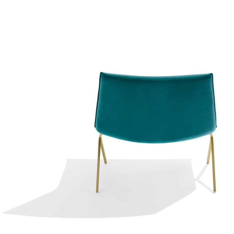 Chaise de réception Meredith, Laiton, Velours sarcelle