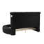 Grand lit de rangement capitonné en bois noir HAZEL-747422901-747422902