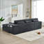 Canapé modulaire moderne en tissu gris avec repose-pieds
