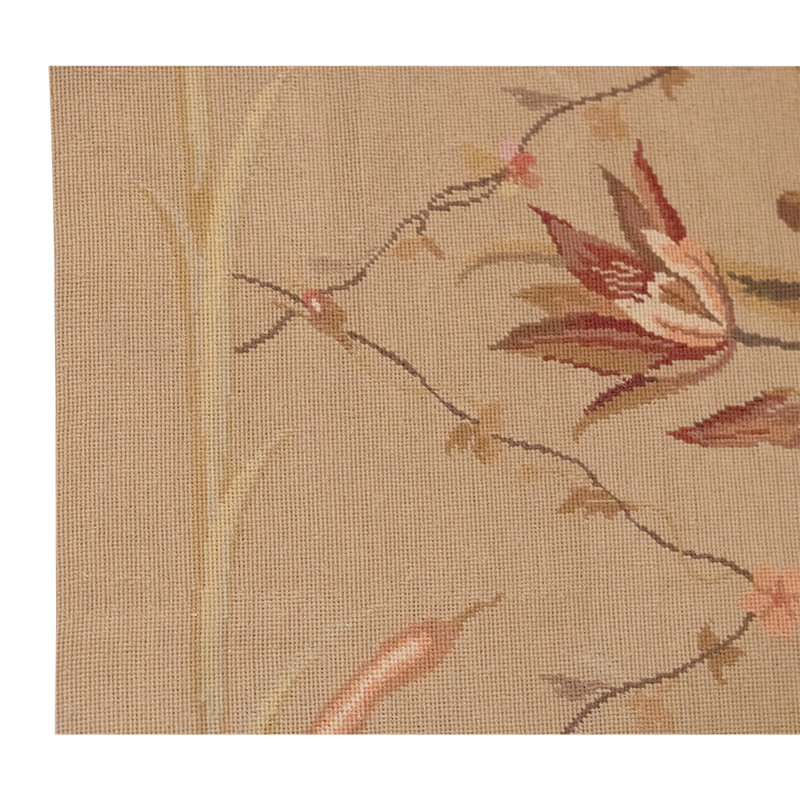 One-of-a-Kind High-Quality Hand-Knotted Beige/Pink/Brown Area Rug