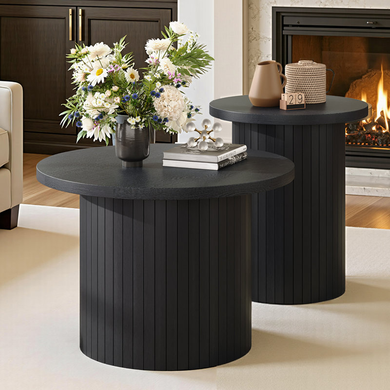 Ensemble de tables basses gigognes Baheerah, Noir