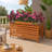 Outdoor Raised Planter 39 Inch, Slatted Design, Brown Solid Fir Wood
