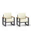 Ensemble de 2 fauteuils de patio en aluminium toutes saisons de 26,6 po avec coussins beiges épais-1321189213