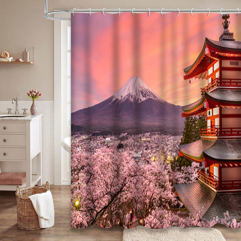 Rideau de douche Sakura, 72" L x 78" W