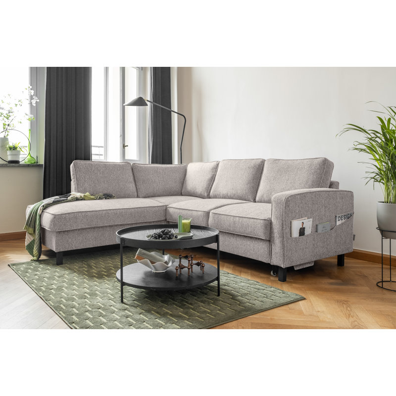 Molly Corner Sofa Bed, Left Hand Facing, Salt/Pepper