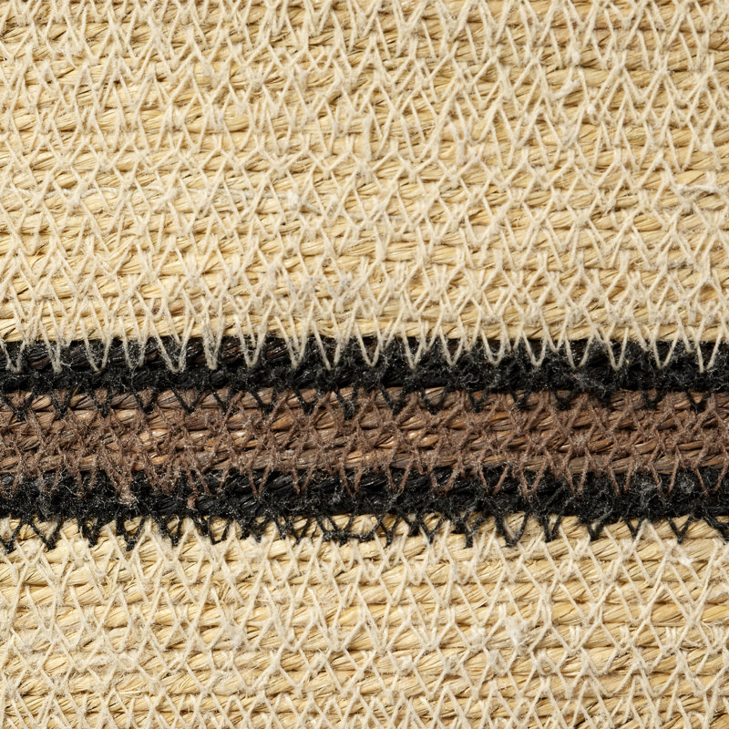 Handwoven Natural Seagrass Decorative Basket with Black Stripe