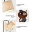 Lampe de plancher moderne pour le salon, lampe de table d'appoint en bois massif avec abat-jour en tissu gris, lampe de table de bout à 3 couleurs Temperatures pour chambre à coucher, salon, ampoule DEL incluse, noir mat-1193052696