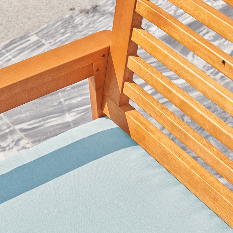 Fauteuil de salle à manger en bois d'eucalyptus avec coussin Waimea