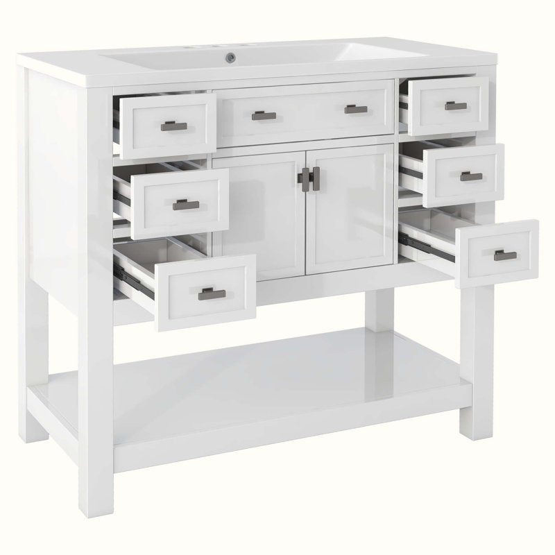35.2'' Single Bathroom Vanity Base Only, White