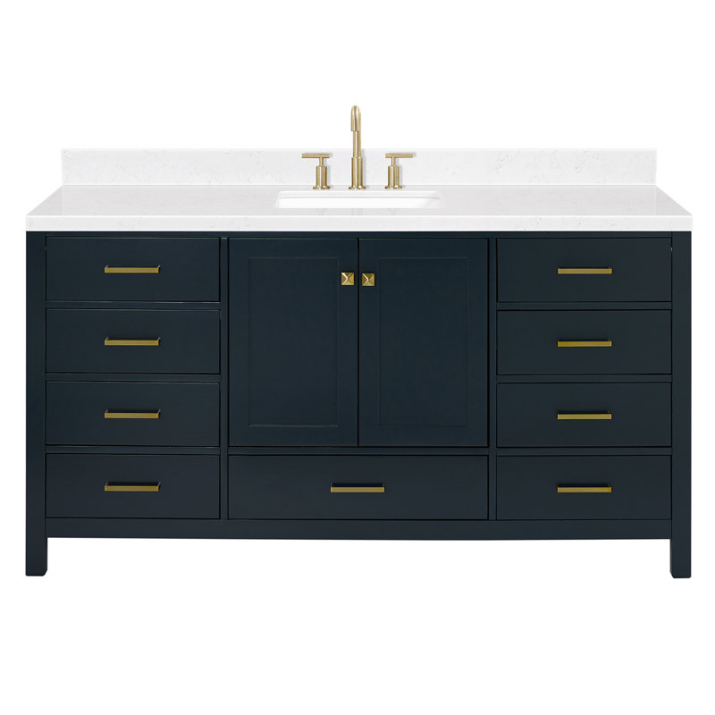 Ensemble de meuble-lavabo simple 66 po , Bleu minuit
